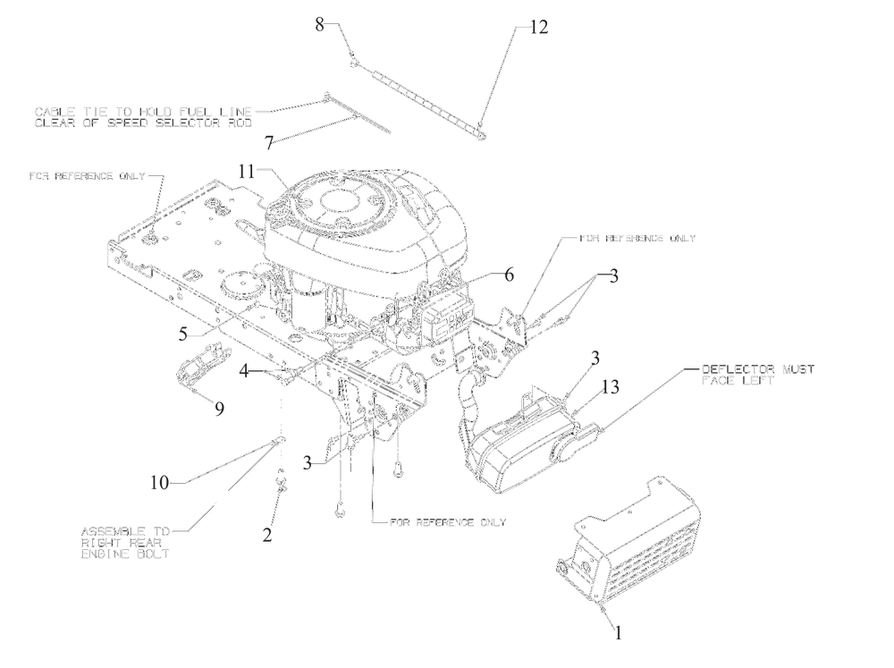 Engine Accessories Diagram and Parts List for 13AM77SSA00 2023 Yard Machines Lawn Tractor